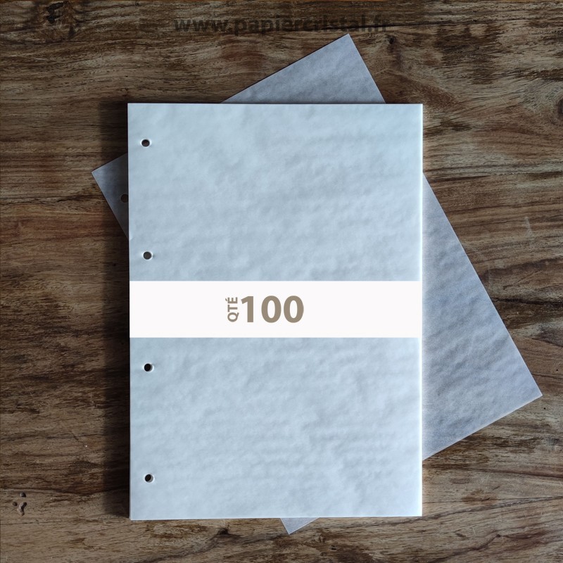 Feuilles en papier cristal A4 perforées