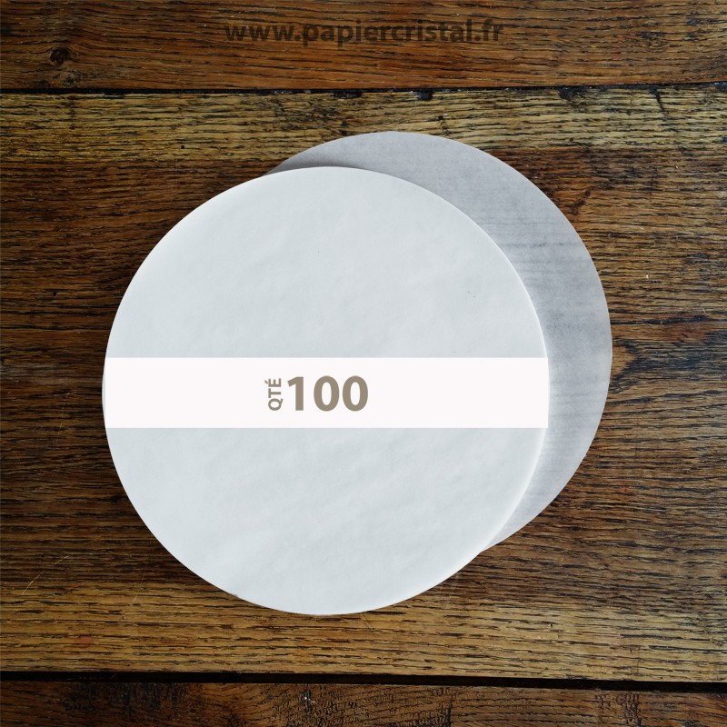 Disques ronds de papier cristal de diamètre 26 cm