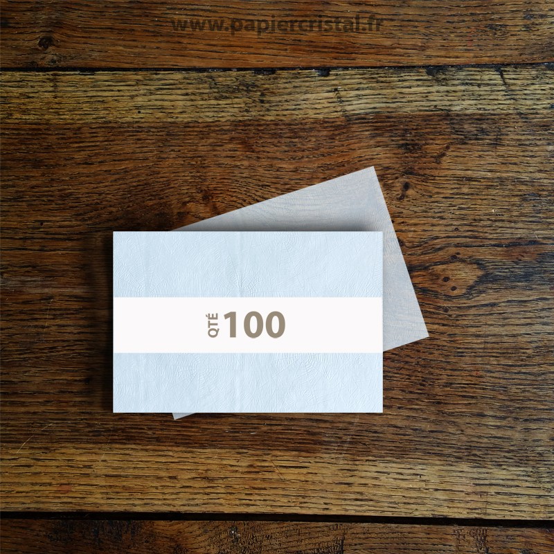 Feuilles pour savon en papier cristal gaufré avec motif toile 120 x 180 mm