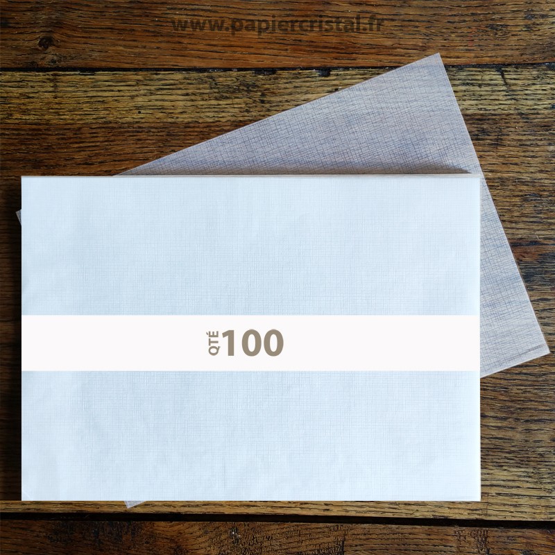 Feuilles A3 en papier cristal gaufré avec motif quadrillé