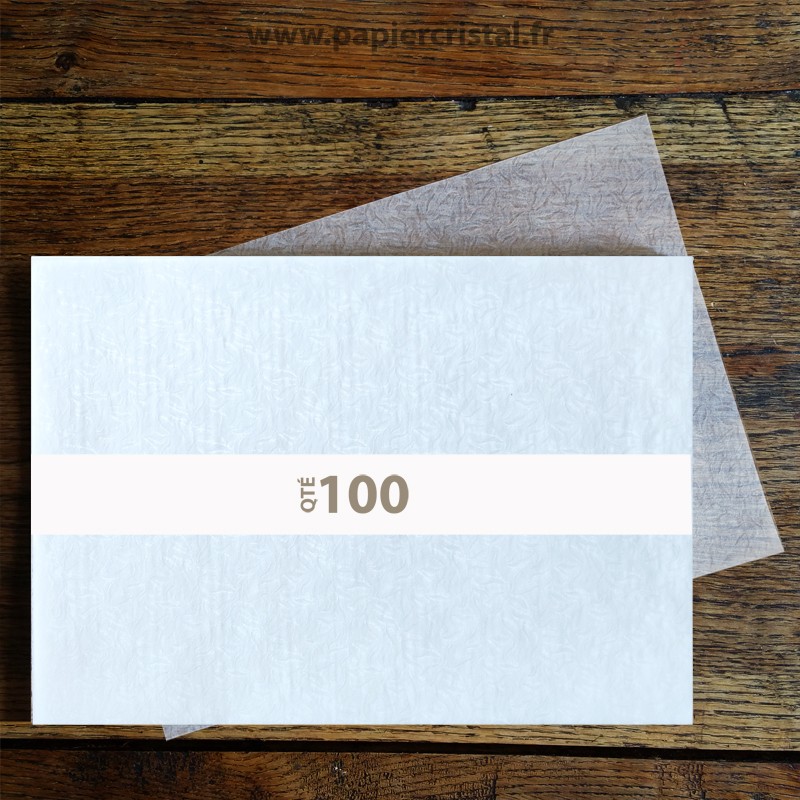 Feuilles papier cristal gaufré ver à soie A3 297 x 420 mm – 100 unités – image produit