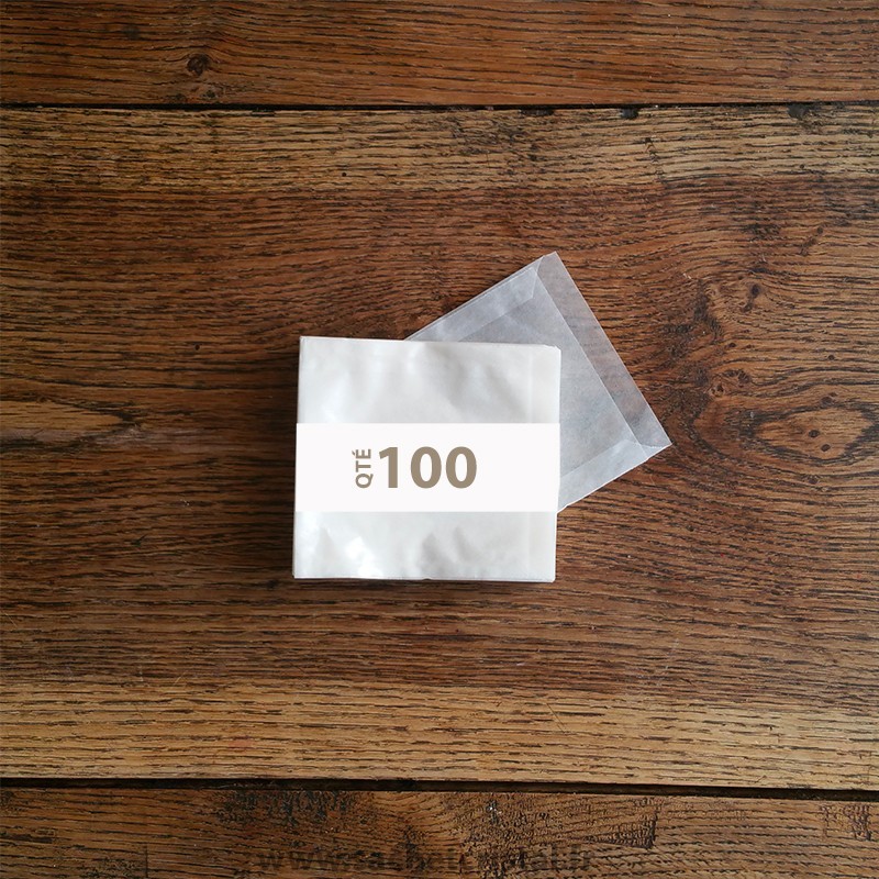 Pochette cristal dimensions 95 x 95 avec rabat 10 mm par paquet de 100