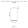 Sachets Cristal 85 x 160 mm – rabat 20 mm – 100 unités – schéma avec côtes