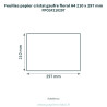 Feuilles papier cristal gaufré ver à soie A4 210 x 297 mm – 100 unités – schéma avec côtes