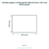 Feuilles papier cristal gaufré toile A4 210 x 297 mm – 100 unités – schéma avec côtes