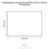 Feuilles papier cristal gaufré lin A3 297 x 420 mm – 100 unités – schéma avec côtes