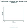 Feuilles papier cristal gaufré ver à soie A3 297 x 420 mm – 100 unités – schéma avec côtes