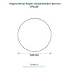 Disques ronds en papier cristal de diamètre 260 mm  – 100 unités – schéma avec côtes