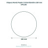 Disques ronds en papier cristal de diamètre 280 mm  – 100 unités – schéma avec côtes