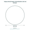 Disques ronds en papier cristal de diamètre 320 mm  – 100 unités – schéma avec côtes